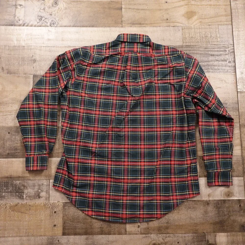 Ralph Lauren Holiday Plaid Button-Down Shirt Men’s Large Small Pony‎